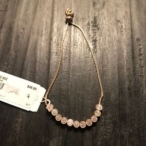 Betsey Blue Circle Cubic Zirc. Gold Slide Bracelet